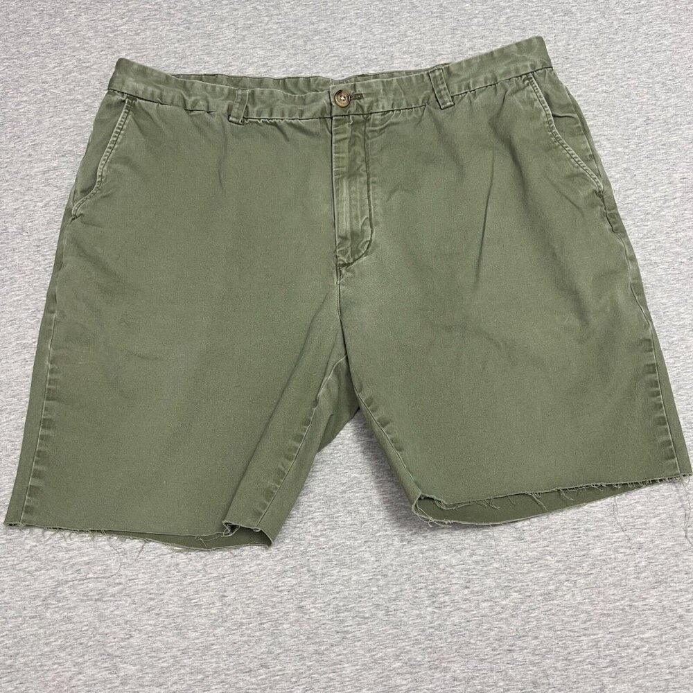 Vineyard Vines Cut Off Shorts Mens 40 Army Green Slim Breaker String Fringe 7"